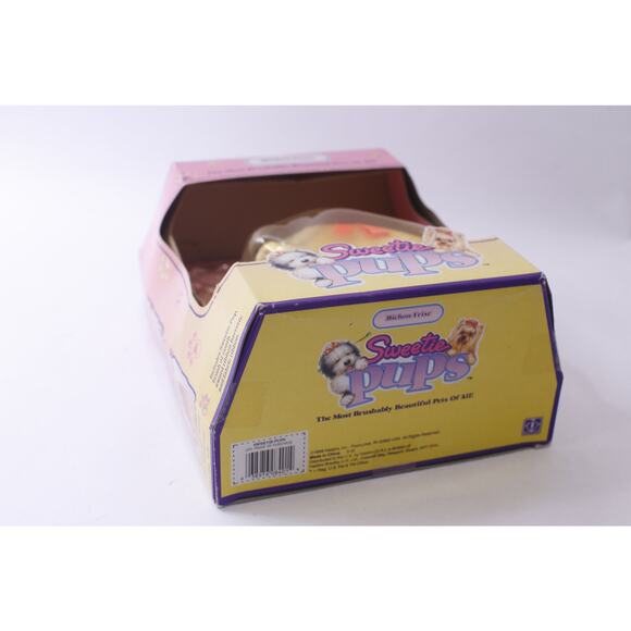 Sweetie Pups, Bichon Frise, 1989, Hasbro, Yellow Toy Dog, Long Silky Hair Sealed - Picture 3 of 3